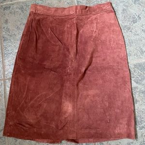 Vintage Genuine Suede Pencil Skirt